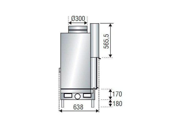 Каминная топка H 1600 Simple Axis