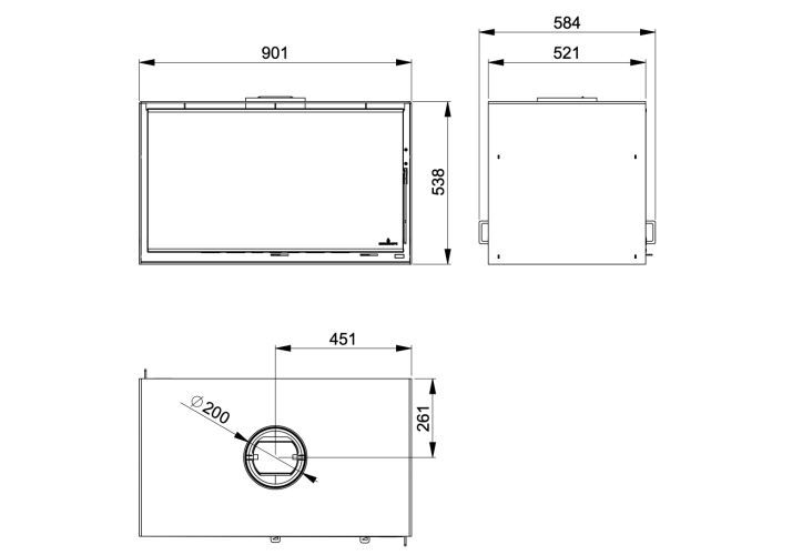 Камин Bronpi Cairo 90 D Box — готовое решение без облицовки Камин Bronpi Cairo 90 D Box — готовое решение без облицовки