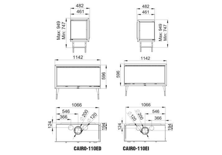 Каминная топка Cairo 110 EI Bronpi