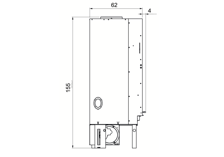 Камінна топка Firek 2 SX кутова – розміри скла см 67x45h