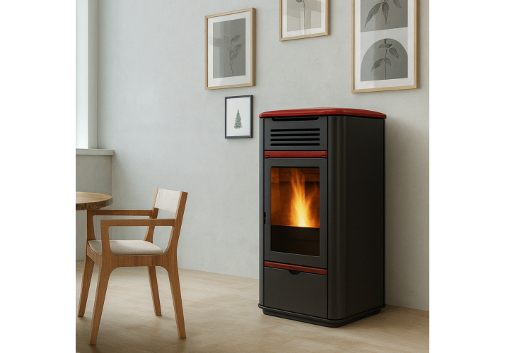 Edilkamin Mito Idro Bordo 13 кВт — пеллетная печь с водяным контуром