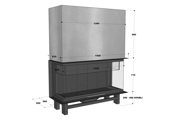 Каминная топка H-PRO 145 UH