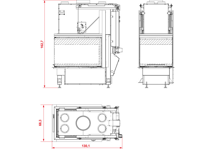 Каминная топка Ecomonoblocco WT60 3D N16 Palazzetti с естественной конвекцией