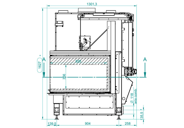 Каминная топка Ecomonoblocco WT60 3D N16 Palazzetti с естественной конвекцией
