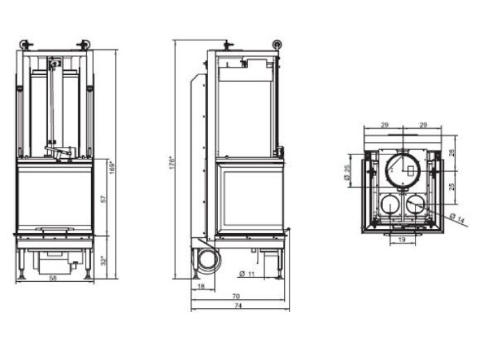 Каминная топка Ecomonoblocco S66 3D Palazzetti