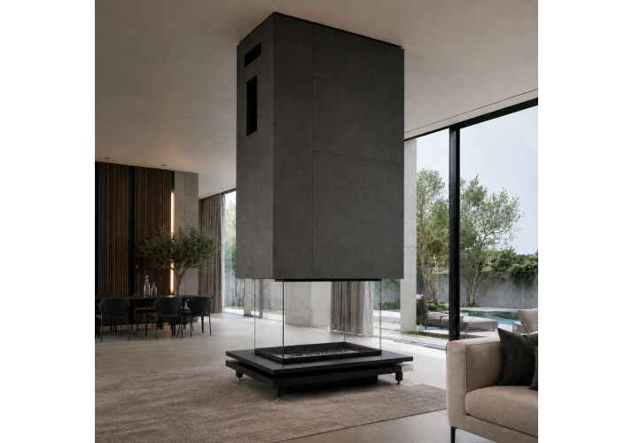 Камин FO Fireplaces Madera с гильотинным подъемом стекла