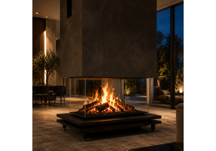 Камин FO Fireplaces Madera с гильотинным подъемом стекла