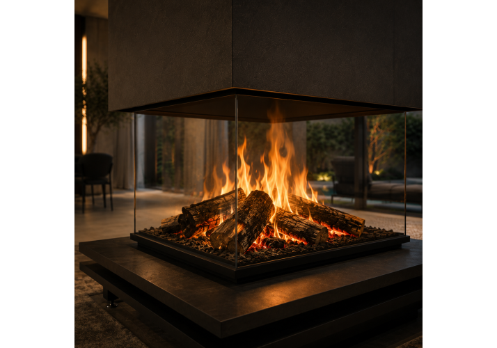Камин FO Fireplaces Madera с гильотинным подъемом стекла