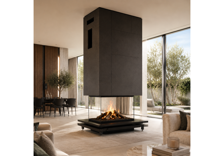 Камин FO Fireplaces Madera с гильотинным подъемом стекла