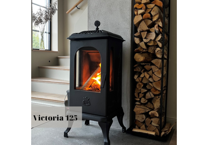 Дровяная печь Victoria 125 с большим стеклом и шведским дизайном